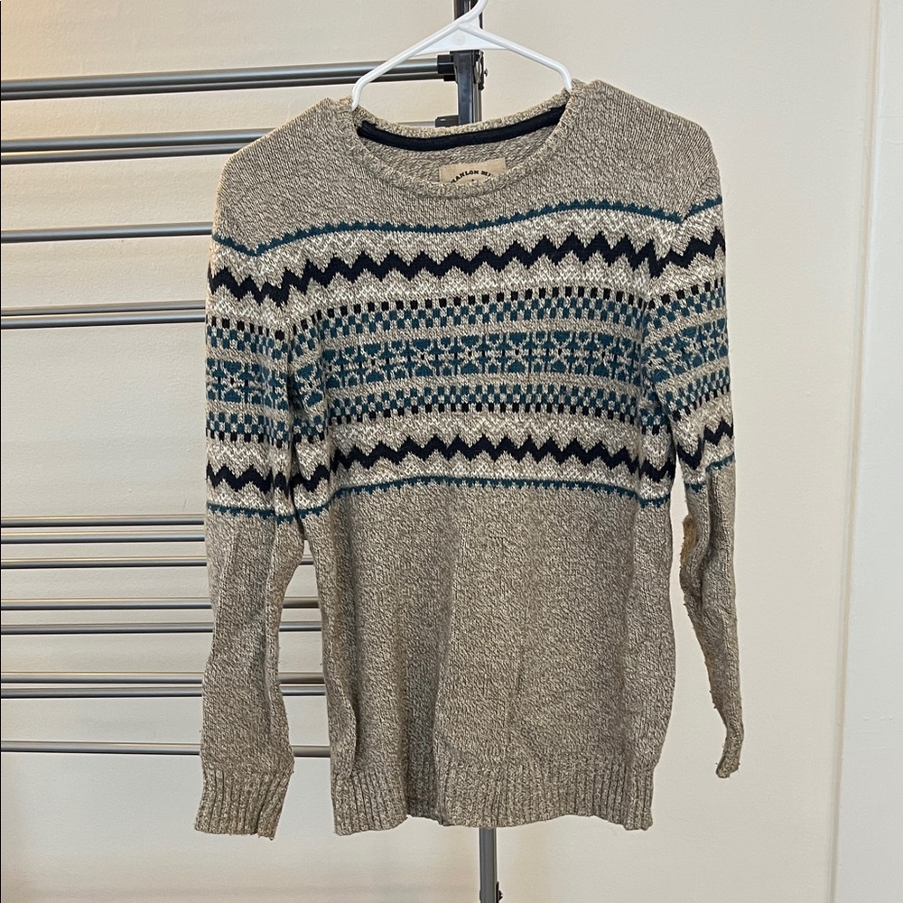 Men's Beige Patterned Sweater
